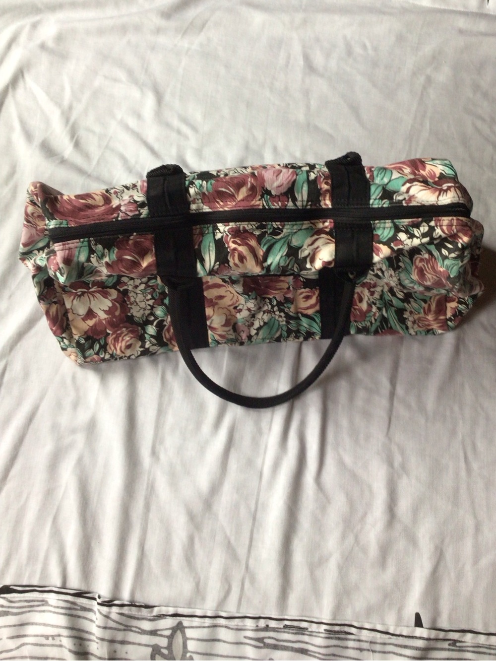 Avon Vintage Tote Bag Floral Rose Canvas - Picture 3 of 4